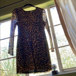 Rodarte leopard print lace dress.